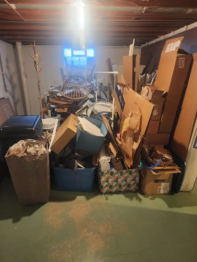 Roll-off dumpster container at job site for 8 Yard Dumpster Rental in Litchfield